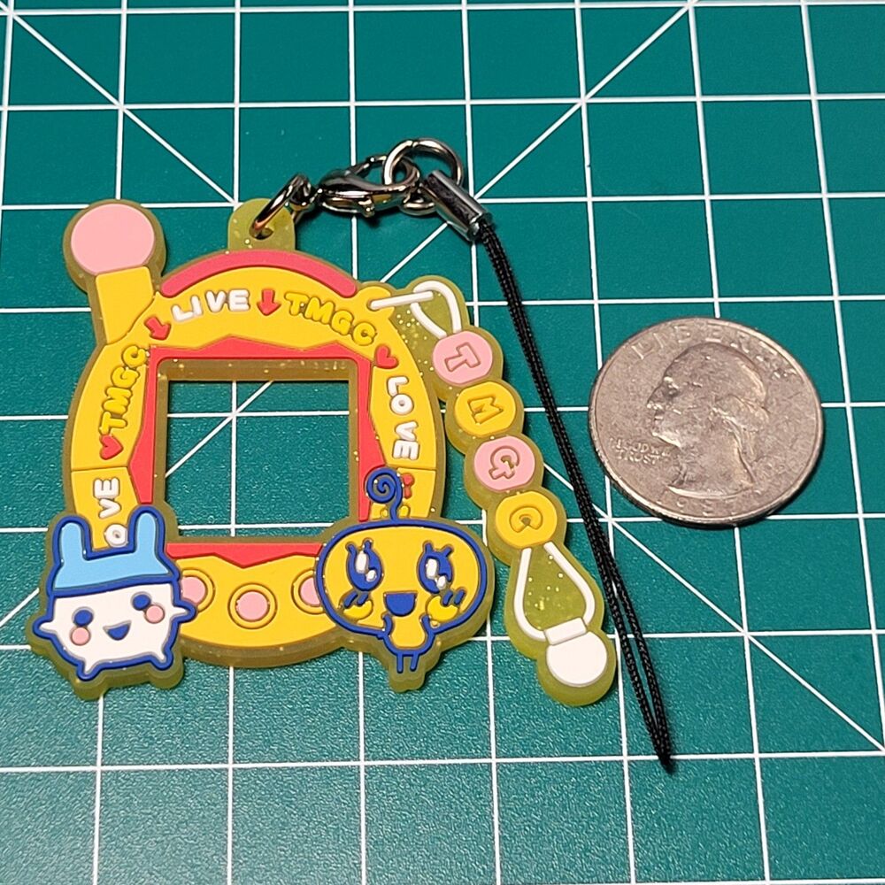 Mimitchi & Memetchi - Tamagotchi Yellow Glitter Rubber Charm